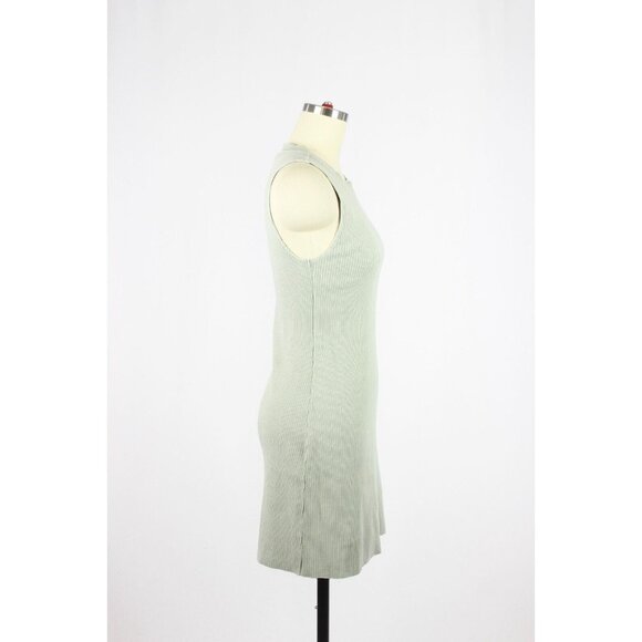 Aritzia WILFRED FREE Dunes GD Green Ribbed Jersey Bodycon Mini Dress, Size S - Picture 2 of 15